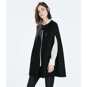 Zara black wool cape